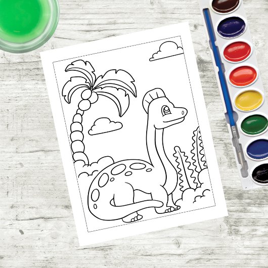 Kleur-me-brachiosaurus Dinosaur | ActiviteitenKaar Briefkaart