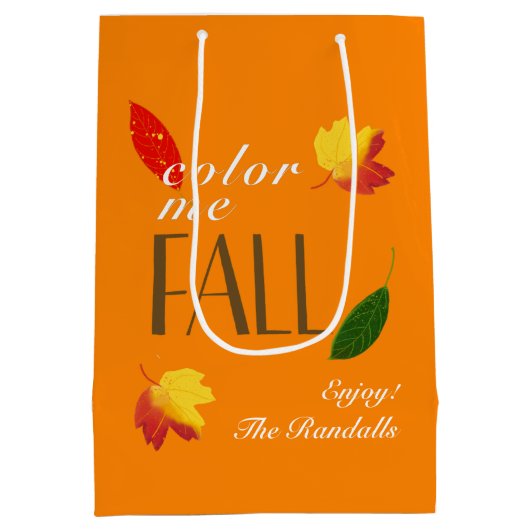 Kleur me Herfst gepersonaliseerd Medium Cadeauzakje (Achterkant)