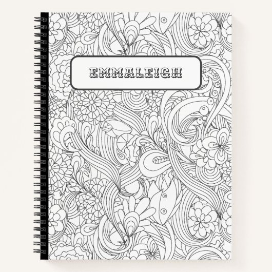 Kleur me in Camellia Flower Pattern Notitieboek (Voorkant)