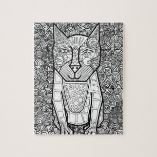 Kleur me kat puzzel