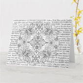 Kleur me, mam's verjaardag libellen en bloemen kaart (Gele Bloem)