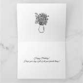 Kleur me, mam's verjaardag libellen en bloemen kaart (Binnen)