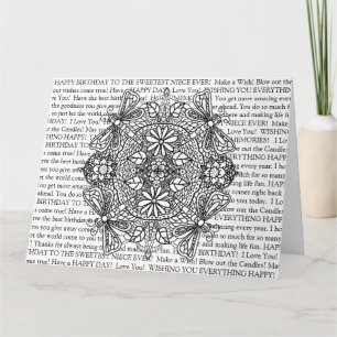 Kleur Me Niece's Verjaardag Dragonflies Mandala Ca Kaart