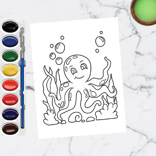Kleur me-octopus   KINDER KAARTEN