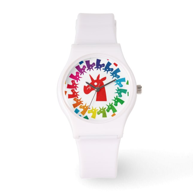 Kleur Me Rainbow Eenhoorn Horloge (Voorkant)