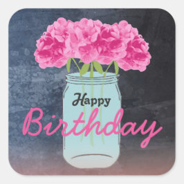 Kleur me Roze Verjaardagsboeket Stickers