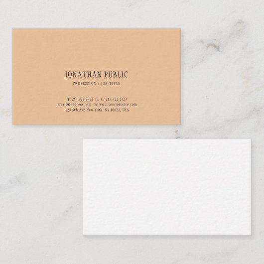 Kleur met gemiddelde, minimale Sjabloon bovenaan e Visitekaartje (Voorkant / Achterkant)