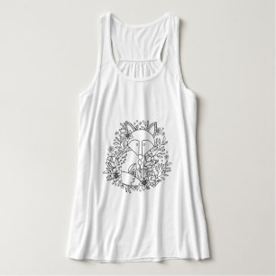 Kleur met kleine vos tanktop