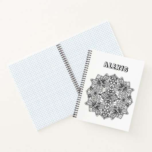 Kleur mij, persoonlijke vlinder Mandala Notitieboek (Binnen)