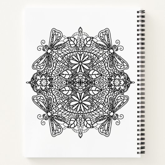 Kleur mij, persoonlijke vlinder Mandala Notitieboek (Achterkant)