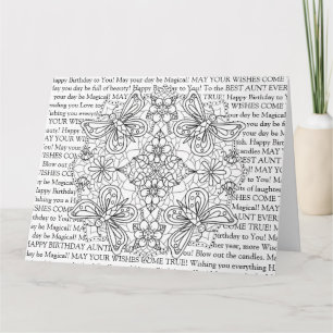 Kleur mij, tante's Birthday Dragonflies en Flowers Kaart