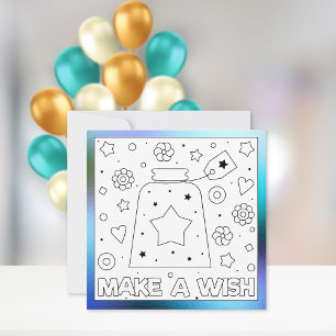 Kleur mij verjaardag wens iets Activiteitenkaart