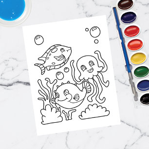 Kleur mij Vis & Vierkant   KINDER KAARTEN