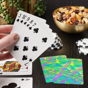 Kleur Mijn Dromen Krabbelpatroon Expressief Pokerkaarten