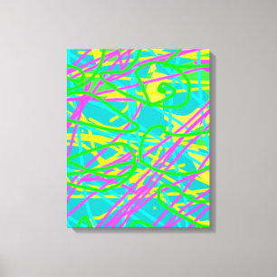Kleur Mijn Dromen Krabbelpatroon Expressieve kunst Canvas Afdruk