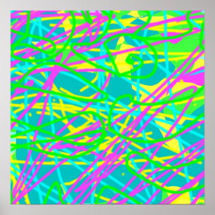 Kleur Mijn Dromen Krabbelpatroon Expressieve kunst Poster