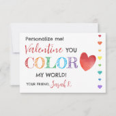 Kleur Mijn Wereld Valentijnsshuttlepen Class Kaart (Voorkant)