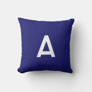 Kleur Minimalistisch Eenvoudig Monogram Blauw Midd Kussen