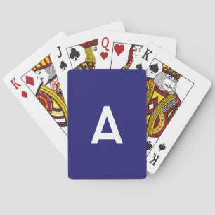 Kleur Minimalistisch Eenvoudig Monogram Blauw Midd Pokerkaarten
