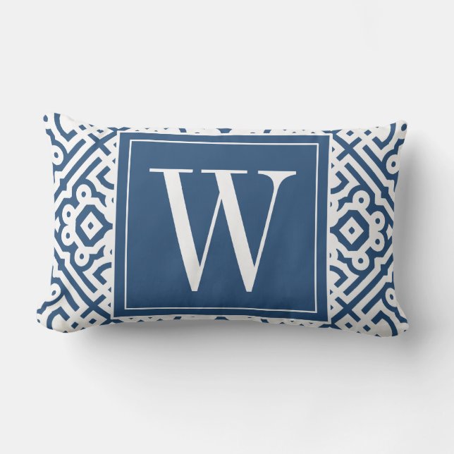  kleur! Modern Labyrinth Monogram Kussen (Voorkant)