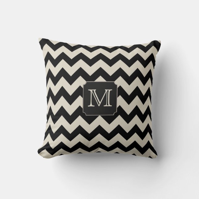  kleur - Monogram Chevron Kussen (Voorkant)