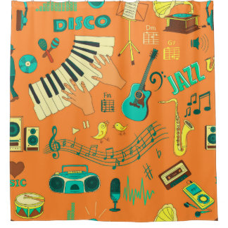 Kleur muziekpatroon handtekenmuziek douchegordijn