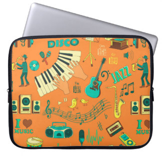 Kleur muziekpatroon handtekenmuziek laptop sleeve