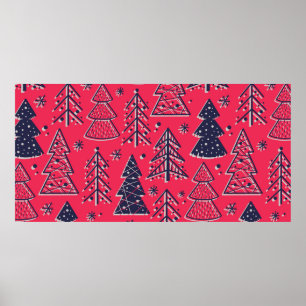 Kleur naadloos behang met kerstmis poster