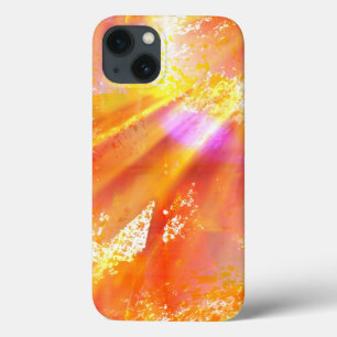 kleur naadloos gele achtergrond, oranje iPhone 13 hoesje