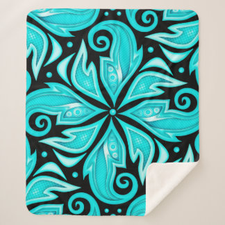 Kleur naadloos patroon met Floral Ethnic Motifs Sherpa Deken