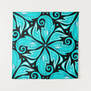 Kleur naadloos patroon met Floral Ethnic Motifs Wandkleed