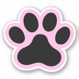 Kleur- of roze- en zwarte-onderpootsticker sticker