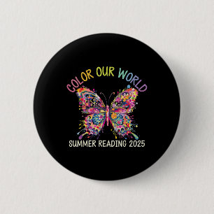 Kleur ons Wereld Zomer Leesprogramma 2025 Boter Ronde Button 5,7 Cm