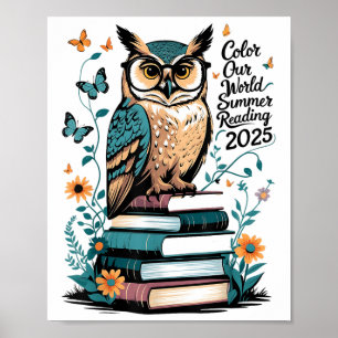 Kleur Ons Wereld Zomer Leesprogramma 2025 Uil _1 Poster