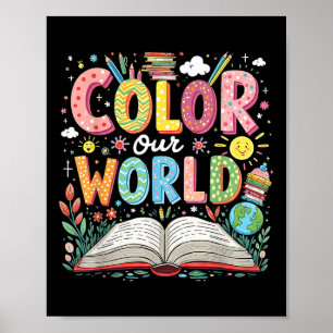 Kleur Ons Wereldboek Leesprogramma 2025 Zomer Poster
