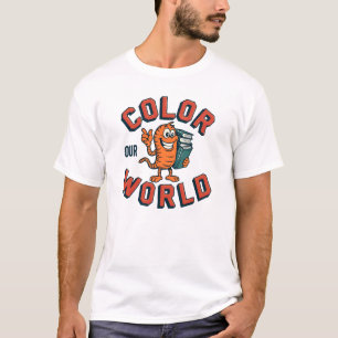 Kleur onze wereld Kinder zomer lezen boekenwurm T-shirt