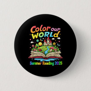 Kleur onze Wereld Zomer 2025 Zomer Leesprogramma Ronde Button 5,7 Cm