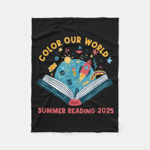 Kleur Onze Wereld Zomer Lezen 2025 Schattige Boek Fleece Deken