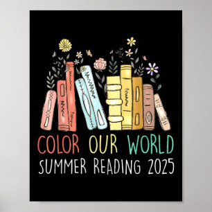 Kleur Onze Wereld Zomer Lezen 2025 Schattige Boek Poster