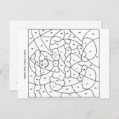 Kleur op nummer feestdagenkaart (Voorkant / Achterkant)