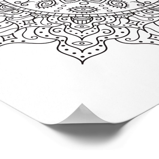 Kleur Pagina Zijderoute Mandala Poster (Hoek)