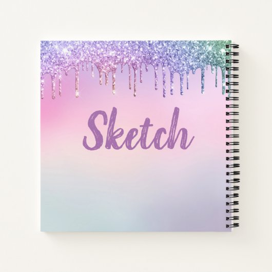 Kleur plakband Glitter Stapelt Monogram Sketchbook Notitieboek (Achterkant)