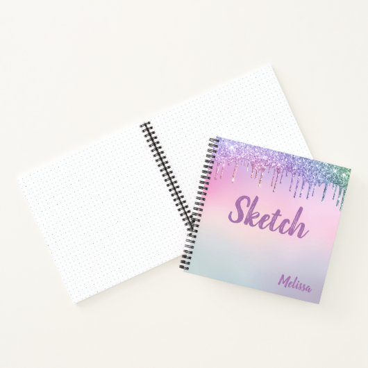 Kleur plakband Glitter Stapelt Monogram Sketchbook Notitieboek (Binnen)