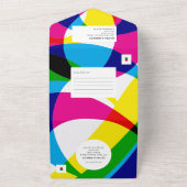 Kleur Pop Alles in een bruiloft uitnodigen All In One Uitnodiging (Buitenkant)