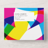 Kleur Pop Alles in een bruiloft uitnodigen All In One Uitnodiging (Achterkant)