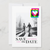 Kleur Pop Flat Save The Date Kaart (Voorkant)