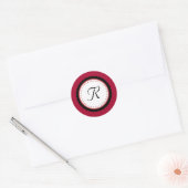 Kleur Pop Fuchsia Monogram Initiaal Sticker (Envelop)
