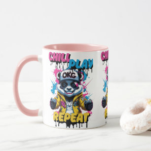 Kleur Pop Gaming Panda Art Mok
