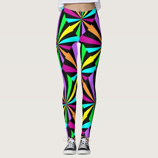 Kleur Pop Neon Leggings (Voorkant)