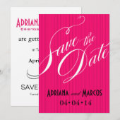 Kleur Pop Pinstripe Handtekening Bewaar Datum fuch Kaart (Voorkant / Achterkant)